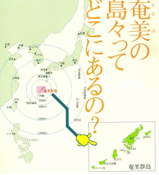 タンカン通販よもやま話①奄美大島の地図